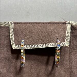 Sterling Silver Multicolored Sapphire Earrings